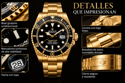 ROLEX SUBMARINER DORADO-NEGRO