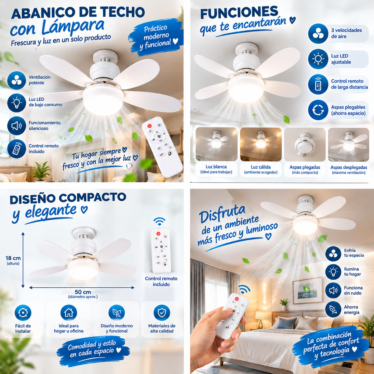 ABANICO DE TECHO CON LAMPARA