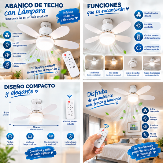 ABANICO DE TECHO CON LAMPARA