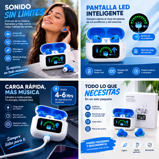 AUDIFONOS CON PANTALLA ANC/ENC