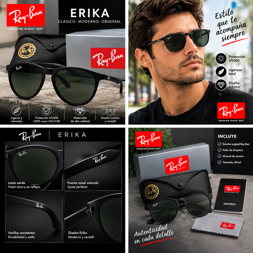 Gafa Rayban Erika (Negro)
