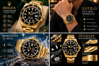 ROLEX SUBMARINER DORADO-NEGRO