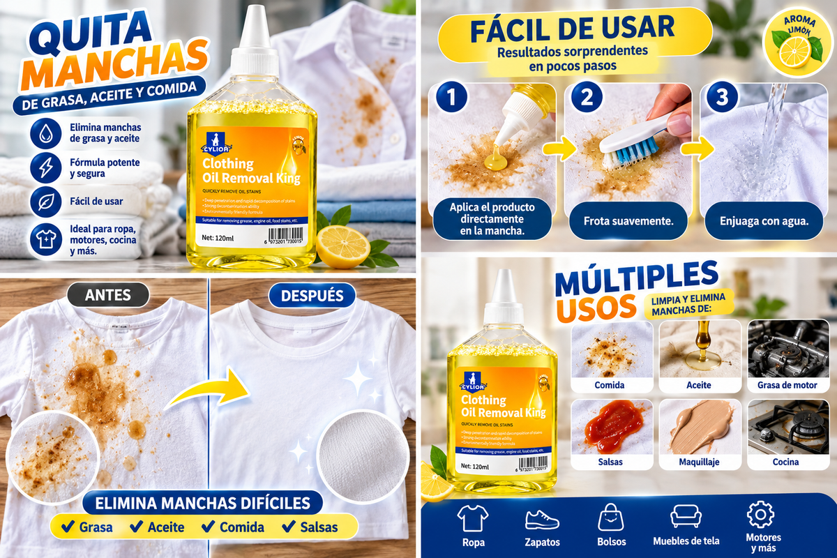 Removedor de Manchas y Aceite para Ropa