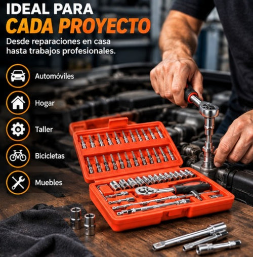SET DE HERRAMIENTAS 46 LLAVE DE 1/4