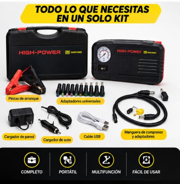JUMPER DE BATERÍA Y COMPRESOR