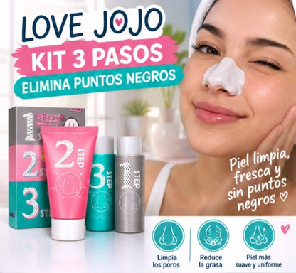 LOVE JOJO - KIT 3 PASOS ELIMINA PUNTOS NEGROS