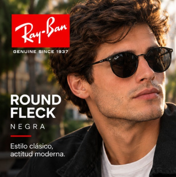 Gafa Rayban Round Fleck (Negro)