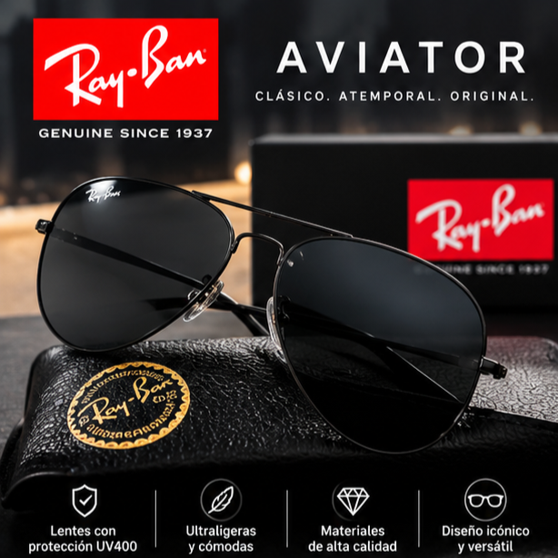 Gafa Rayban Aviator (Negro)